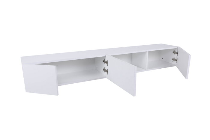 Hanah Home Soporte de TV Blanco 180cm Ancho x 30cm Alto x 25cm Profundidad con Amplio Almacenamiento para Sala de Estar Moderna